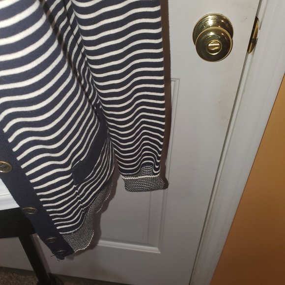 Blue & White Striped Cardi Sweater - Picture 6 of 6